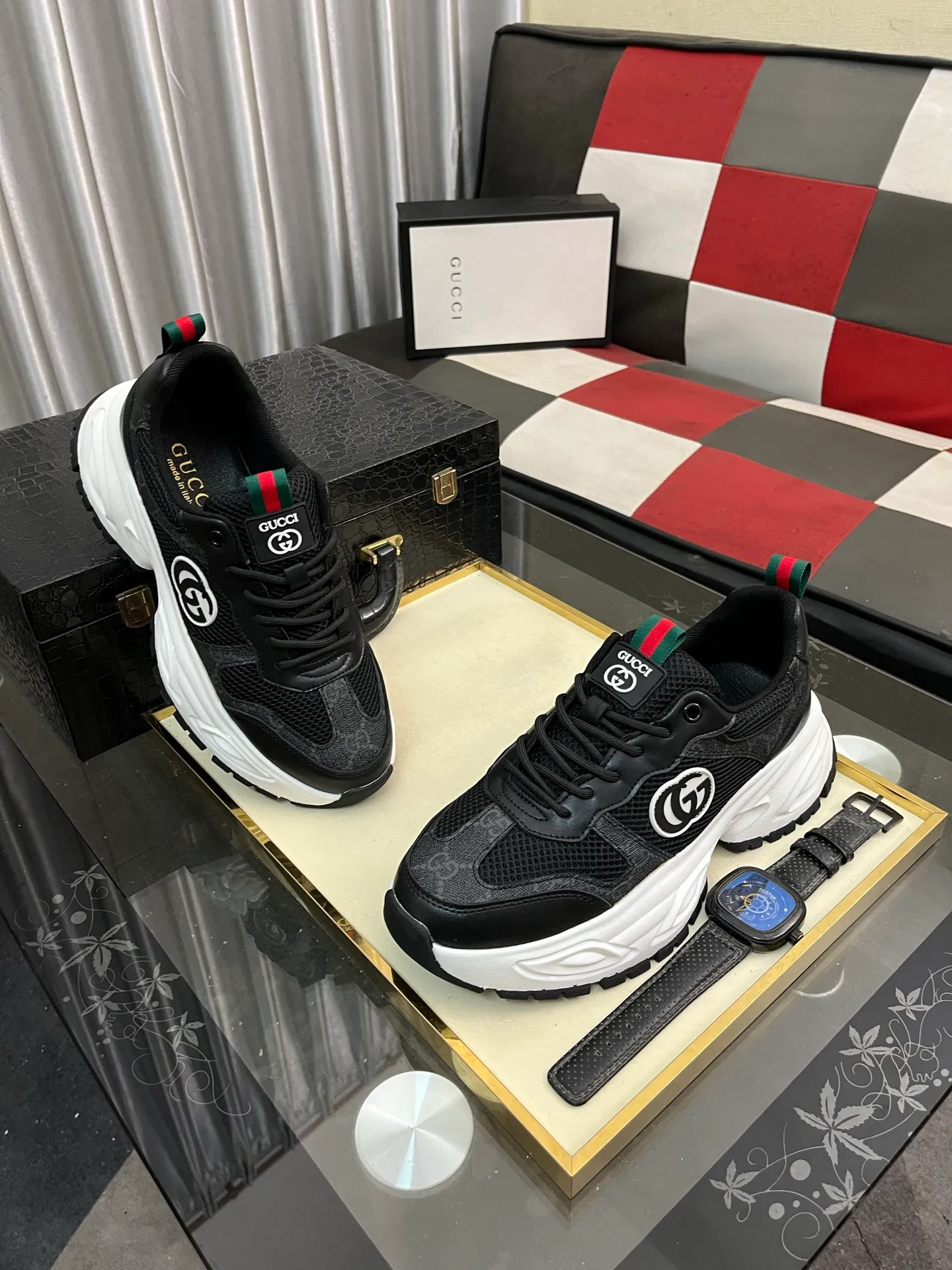 Men's Men's Shoes 💰458⌚️⌚️《GUCCI》The latest hot-selling casual shoes, top brand [seduce] luxury~purchase, top~quality. Products sold at the counter [strong] Original embossed calfskin fabric ➕ Comfortable sheepskin lining, available in 38-443️⃣ colors